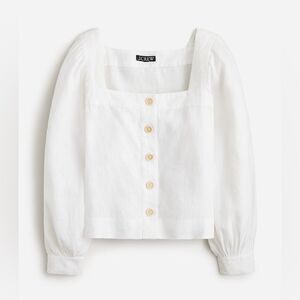 J Crew Square-neck Button Up Linen Top NWT